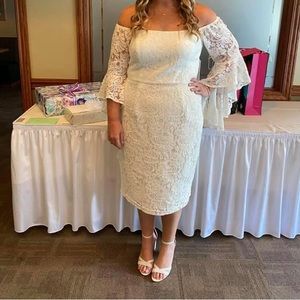 City chic mystic lace white dress. Worn once and dry cleaned